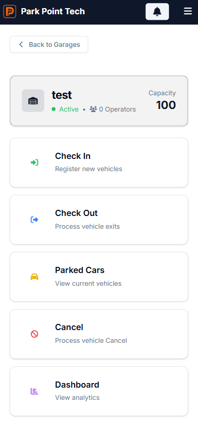 Garage Dashboard
